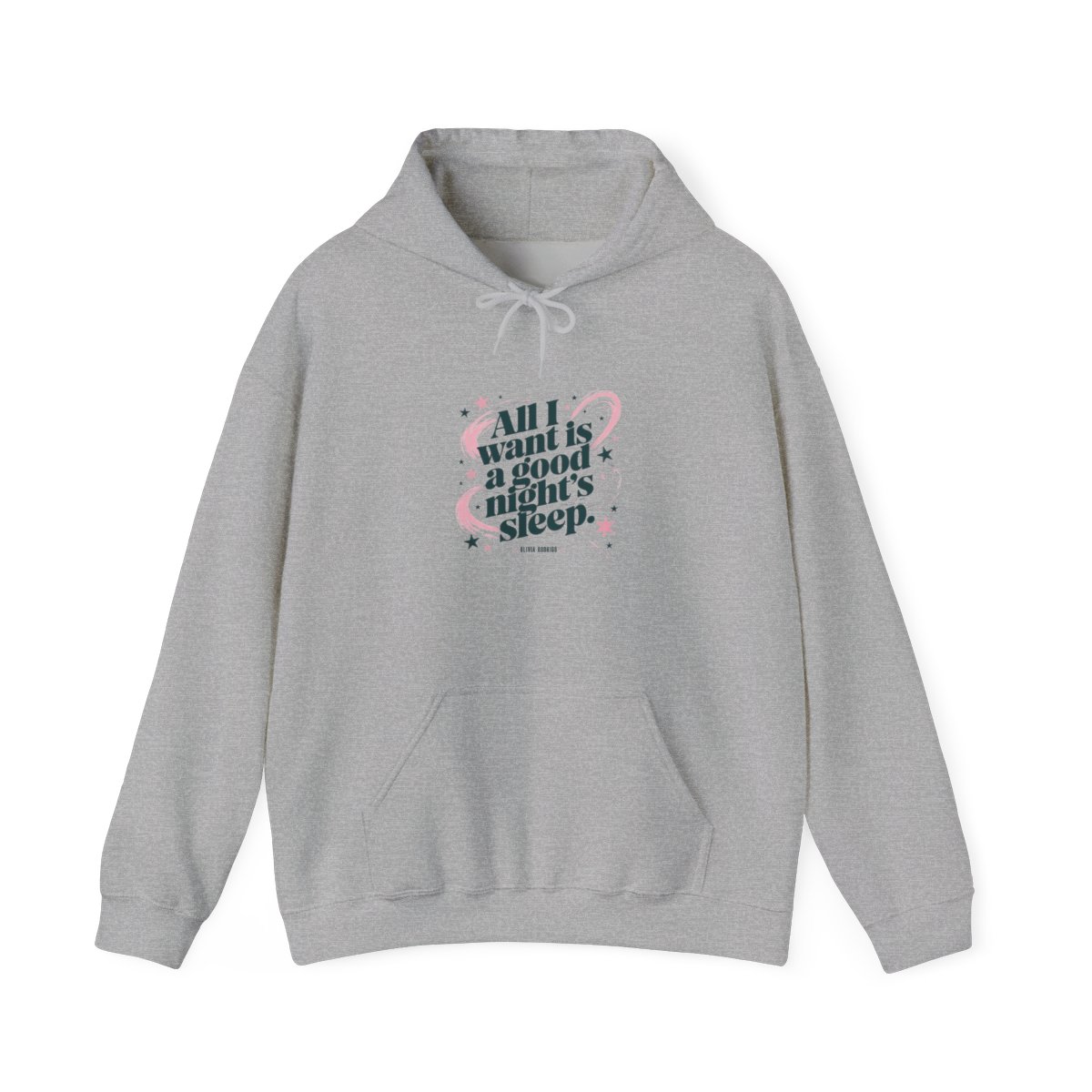 Olivia Rodrigo "All I want is a good night’s sleep." Hoodie - alternate angle 2, merchandise