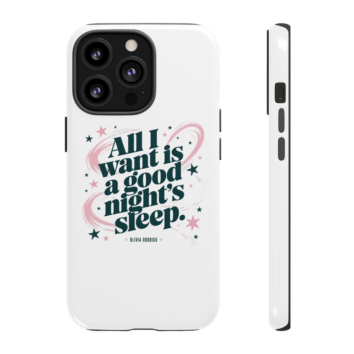 Olivia Rodrigo "All I want is a good night’s sleep." Phone Case - alternate angle 1, merchandise