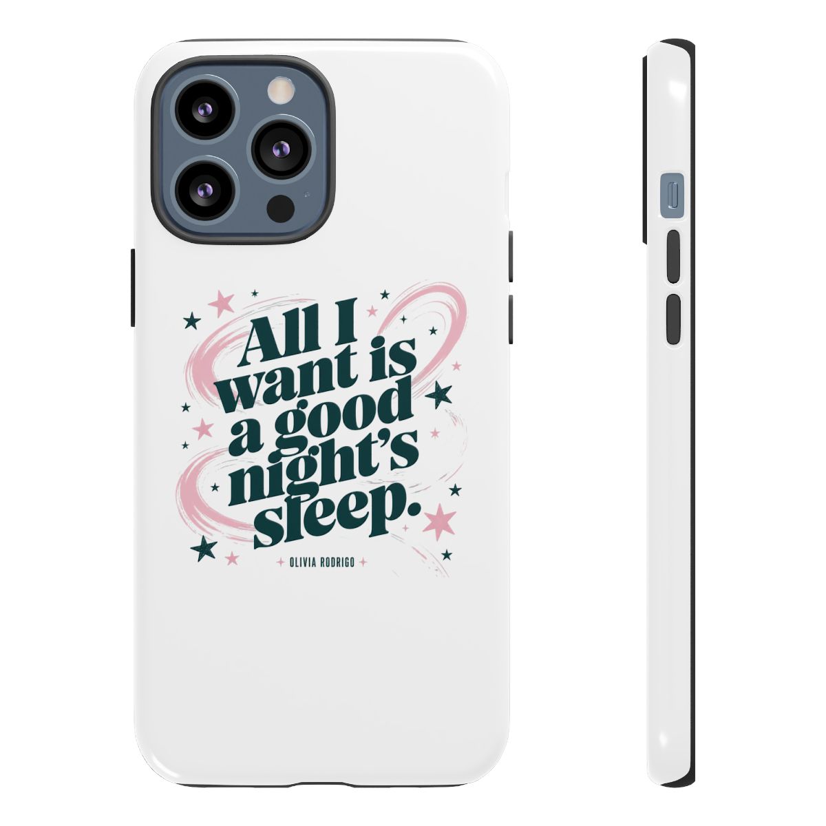 Olivia Rodrigo "All I want is a good night’s sleep." Phone Case - alternate angle 2, merchandise