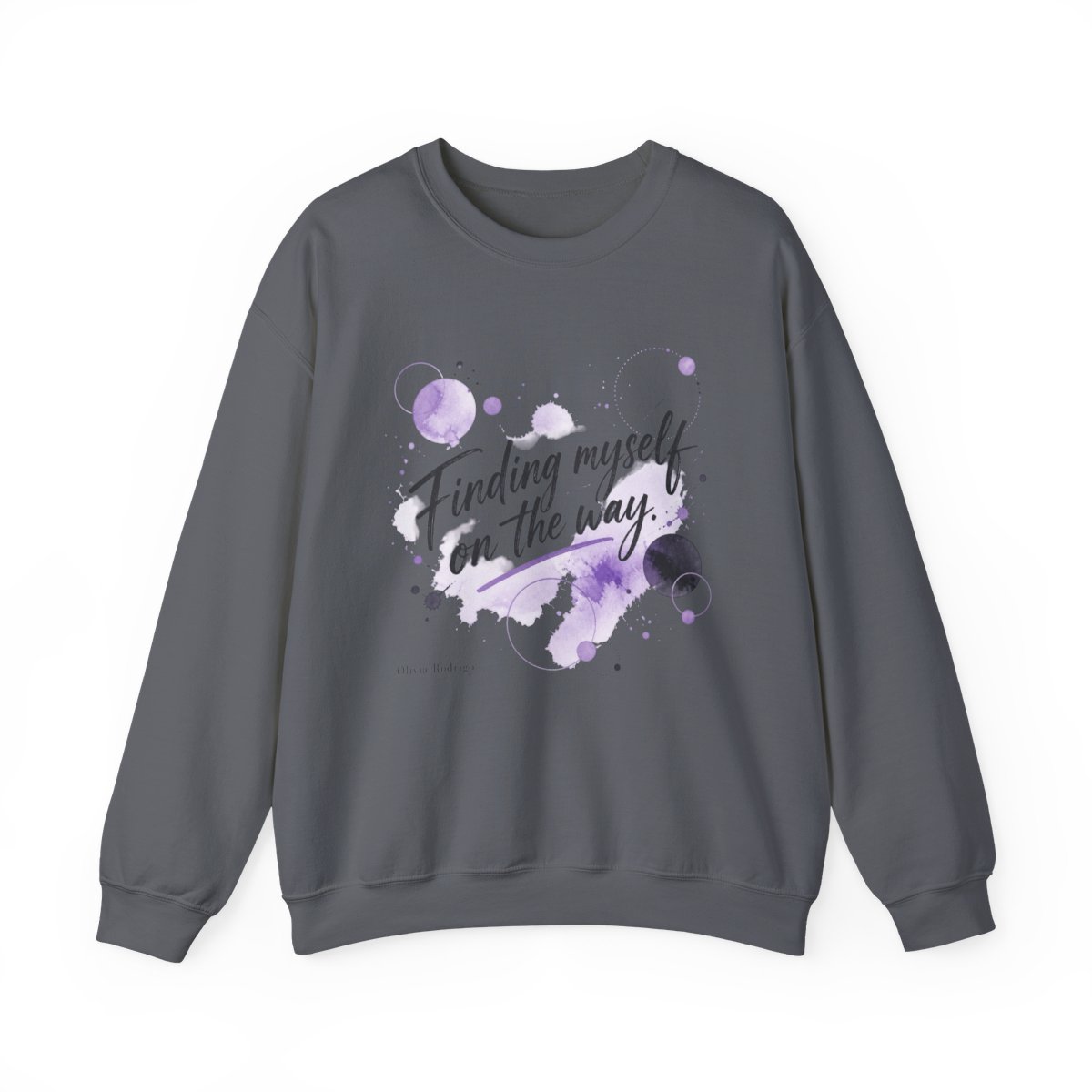 Olivia Rodrigo "Finding myself on the way." Crewneck - alternate angle 3, merchandise