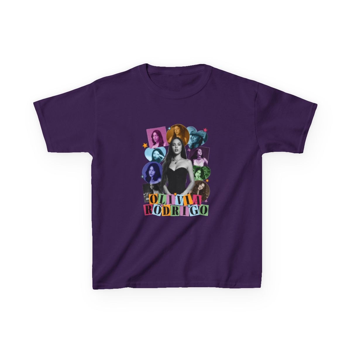 Olivia rodrigo - halftone Kids T-Shirt - alternate angle 2, merchandise