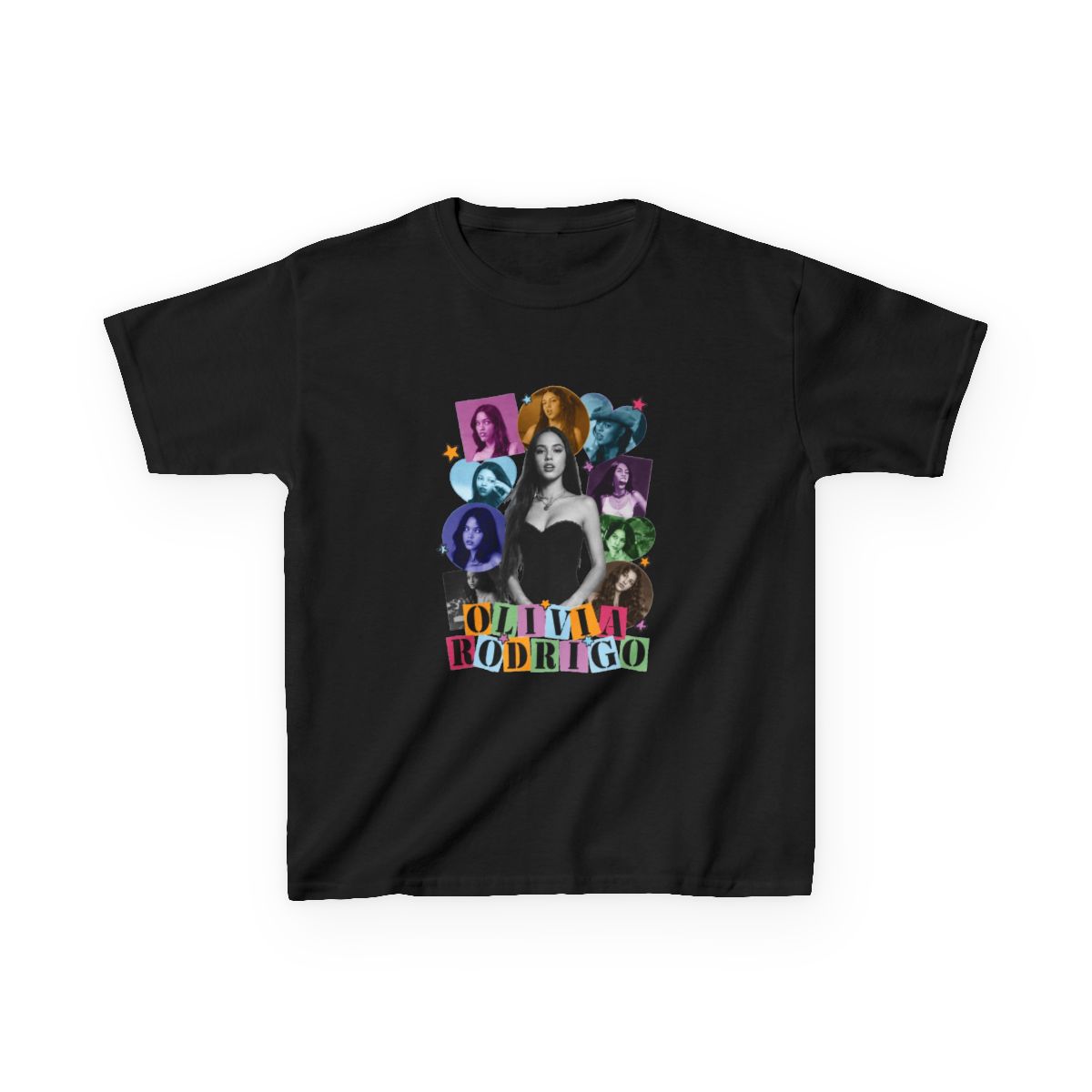 Olivia rodrigo - halftone Kids T-Shirt - alternate angle 4, merchandise