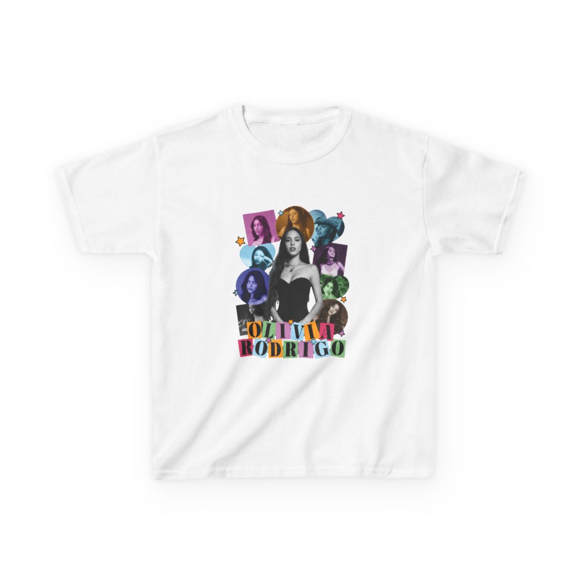 Olivia rodrigo - halftone Kids T-Shirt - alternate angle 5, merchandise