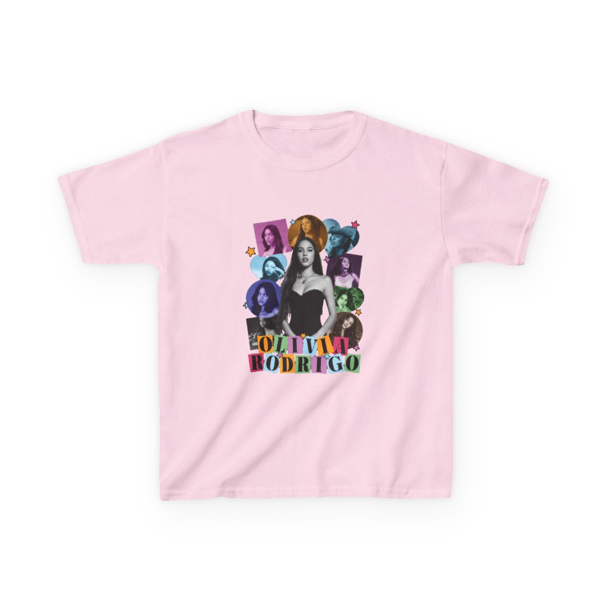 Olivia rodrigo - halftone Kids T-Shirt - alternate angle 3, merchandise