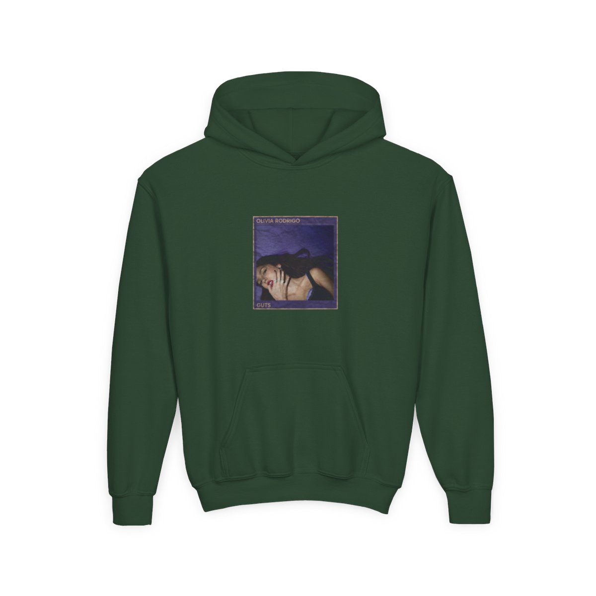 Album Cover Olivia Rodrigo // Guts Kids Hoodie - alternate angle 2, merchandise