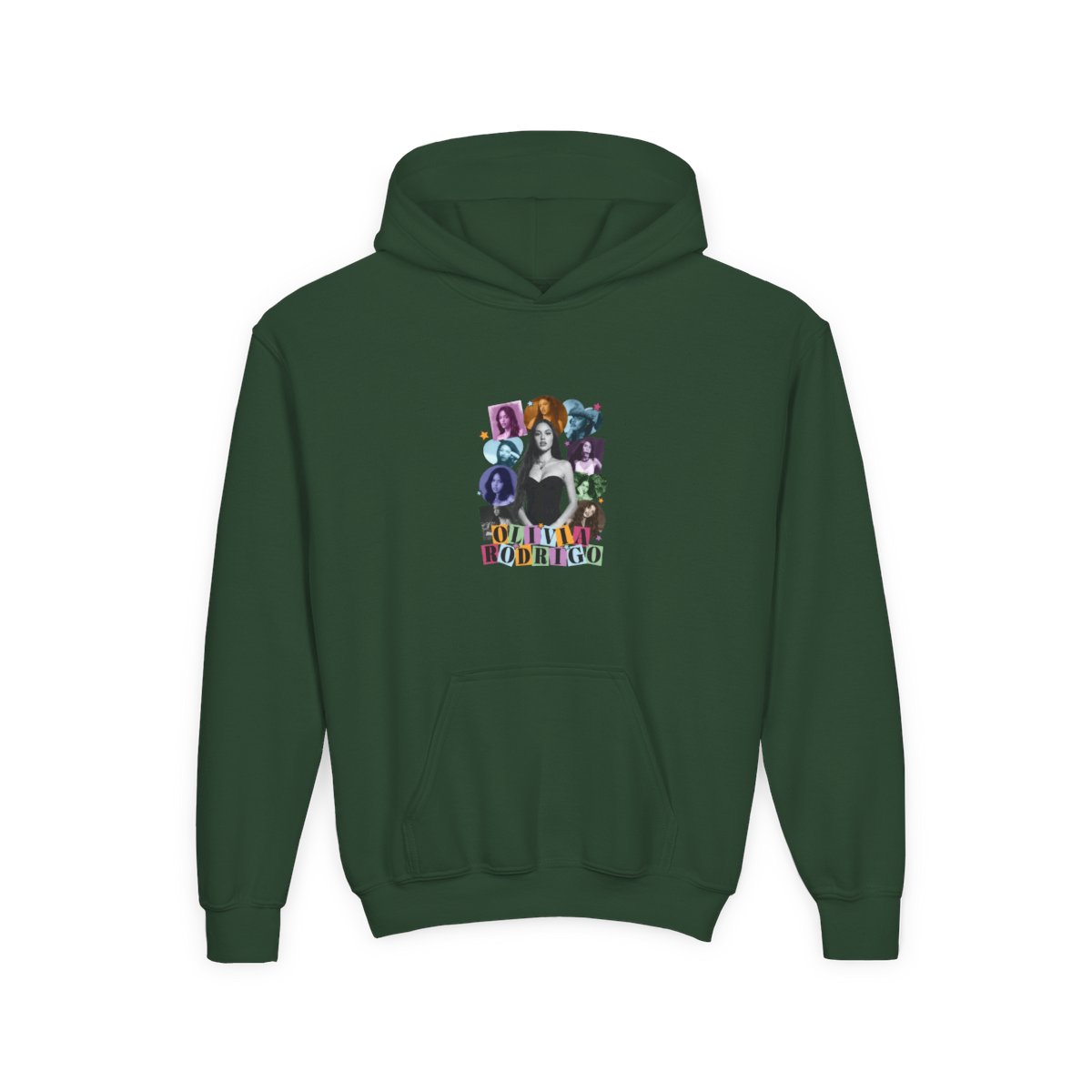 Olivia rodrigo - halftone Kids Hoodie - alternate angle 2, merchandise