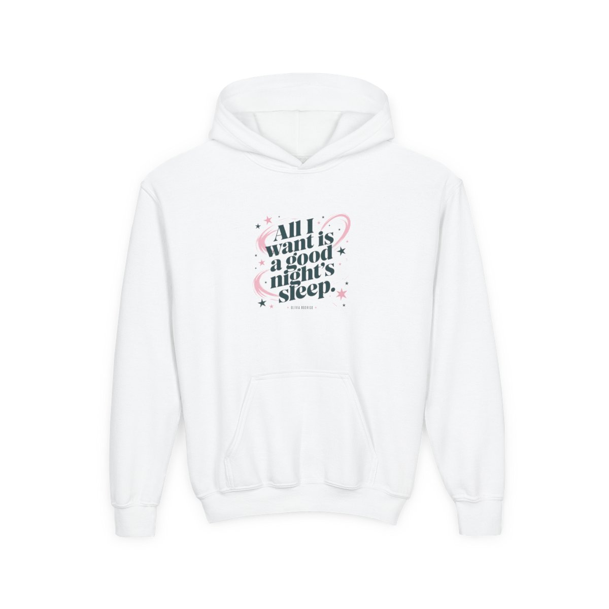 Olivia Rodrigo "All I want is a good night’s sleep." Kids Hoodie