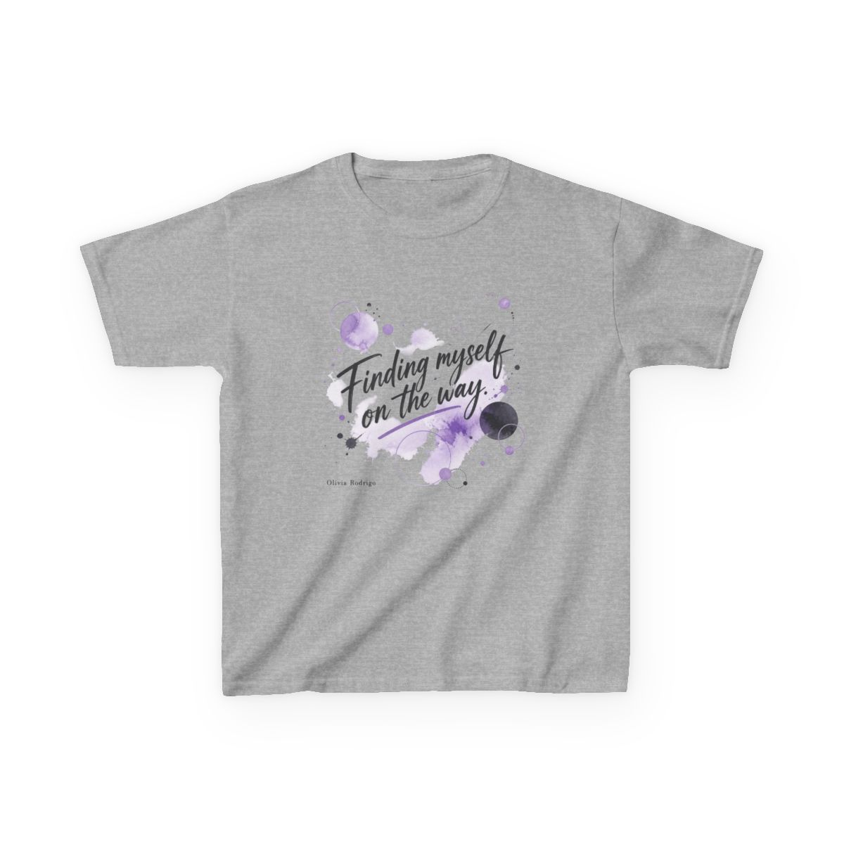 Olivia Rodrigo "Finding myself on the way." Unisex Kids Tee - alternate angle 2, merchandise